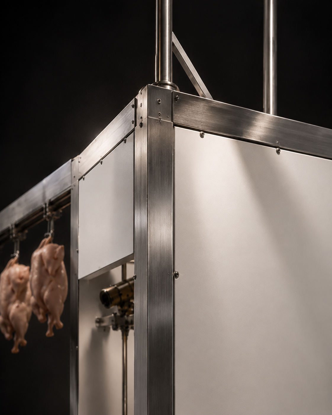 Food-grade stainless enclosure detail